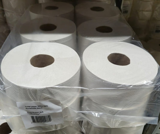 Toilet paper GRUINE, with perforated regenerated fiber, 2 layers, 200 m, 80618