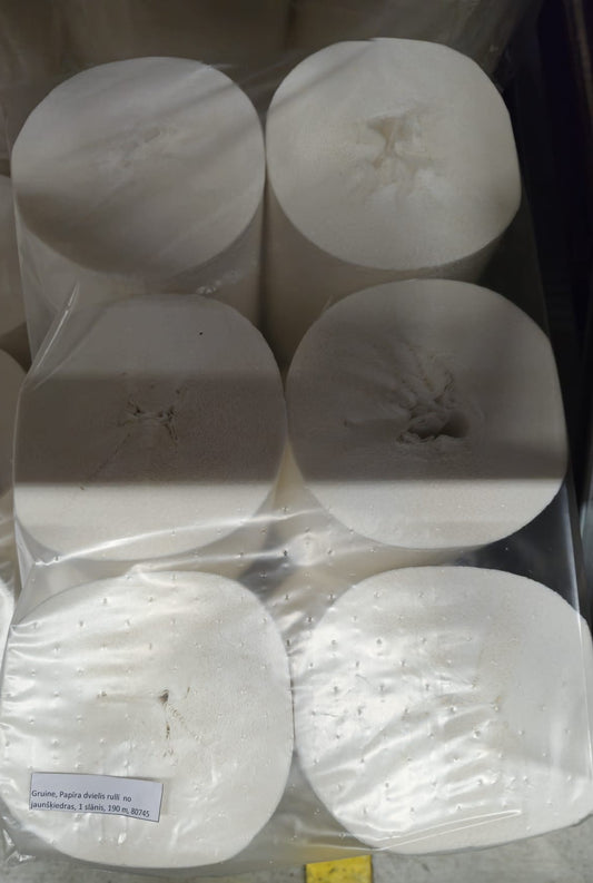 Popieriniai rankšluosčiai GRUINE, pirmojo pluošto ritinyje, 1 sluoksnis, 190 m, 80745