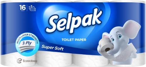 Toilet paper SELPAK, 3-ply, 16.8m, 140 sheets, 16pcs