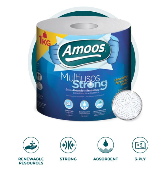 Paper towels AMOOS, 3-ply, 70 m, 22cm
