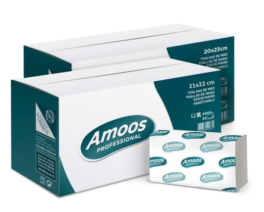 Paper towels AMOOS, 2 layers, 160 sheets, 21x25 cm
