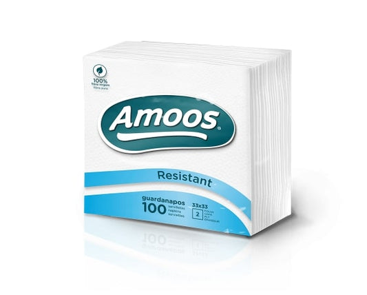 Paper table napkins AMOOS, white, 1 ply, 100 pcs., 30x30 cm