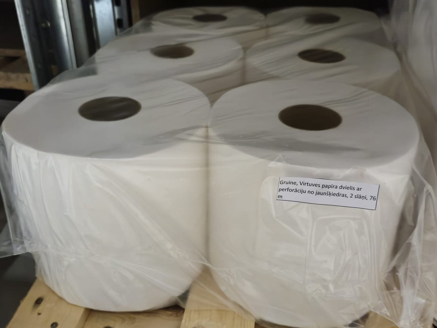 Popieriniai rankšluosčiai GRUINE, su pirmojo pluošto perforacija, 2 sluoksniai, 76 m