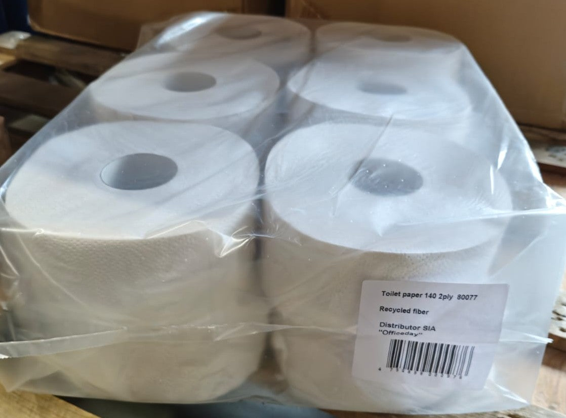 Toilet paper GRUINE, with regenerated fiber perforation, 2 layers, 140 m