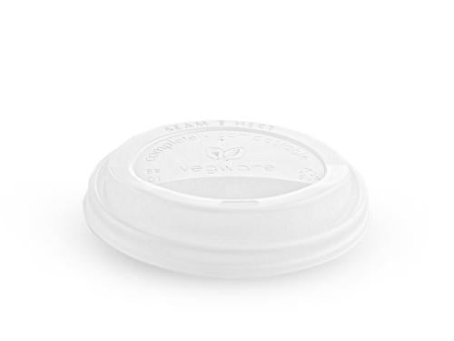 Lid for paper cup, VEGWARE, CPLA, white, D 90 mm, 50 pcs