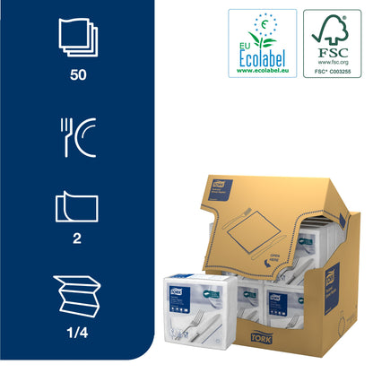 Servetėlės TORK Textured, 509414, 2 sl., 50 vnt., balta