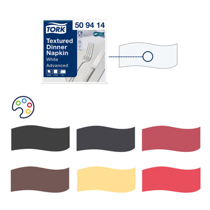 Servetėlės TORK Textured, 509414, 2 sl., 50 vnt., balta