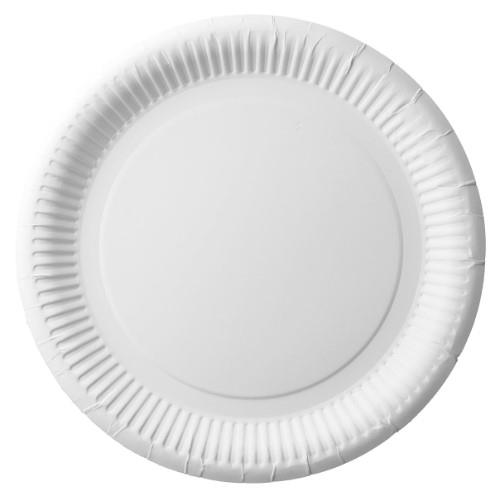 Disposable plate ABCPAK, paper, white, 23 cm, 100 pcs.
