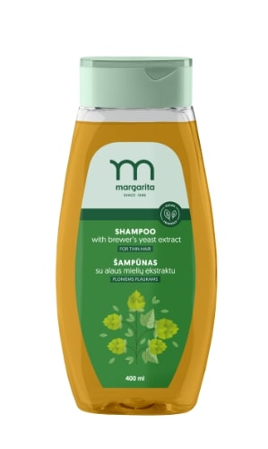 Šampūnas MARGARITA su alaus mielėmis ploniems plaukams, 400ml