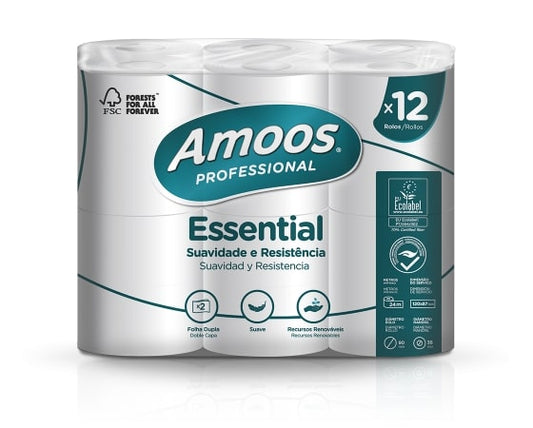 Toilet paper AMOOS in rolls with perforation, 2 layers 17 m, 108 mm