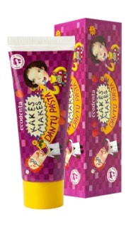 Dantų pasta ECODENTA KAKĖS MAKĖS, aviečių skonio, 75ml