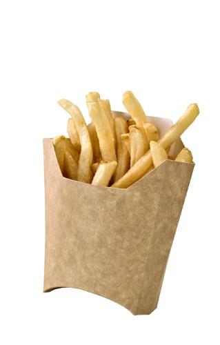 Fries container, paper, light brown, 11.5 x 6 x H 10 cm, 50 pcs