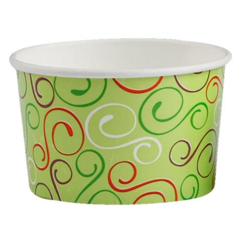 Disposable ice cream container, paper, 230 ml, D96 mm, H 60 mm, 50 pcs.