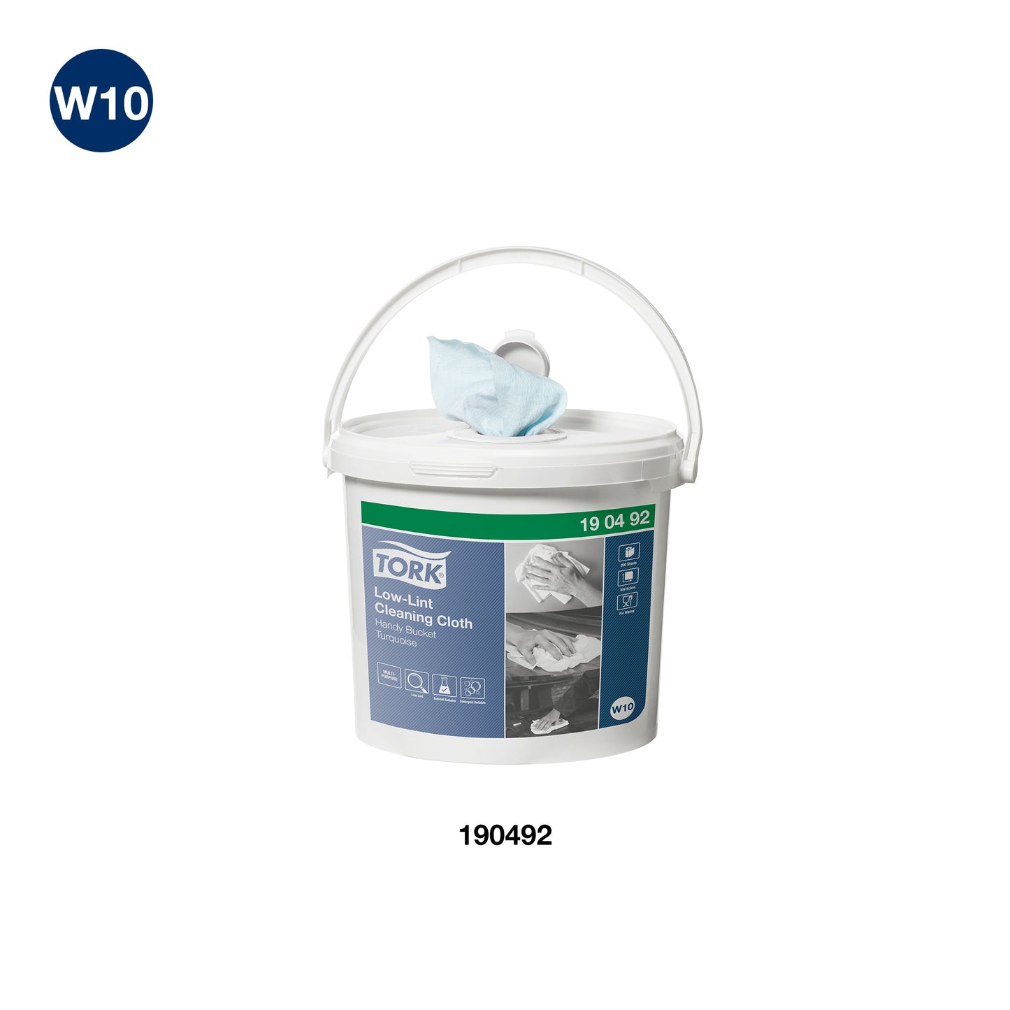 Valymo šluostė TORK, mažai besipūkuojanti, 190491, 1sl., 60m, turkio spalvos