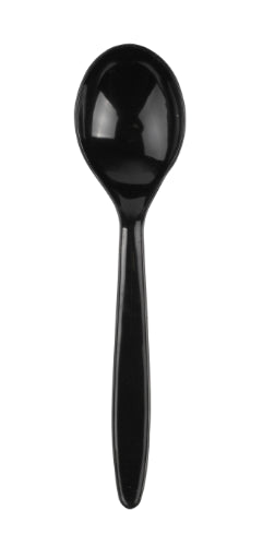 Plastic spoons SUPERIOR, PS, black, 17 cm, 50 pcs