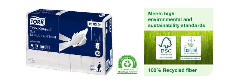 Paper towels TORK H2 Xpress Multifold Soft, 2 ply, white, 180 sheets, 120398