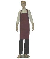 Apron with bust, below the knees, cherry, waterproof