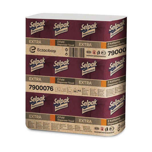 Paper towel SELPAK, PRO Extra for Z-Fold dispenser, 2 ply, 200 sheets