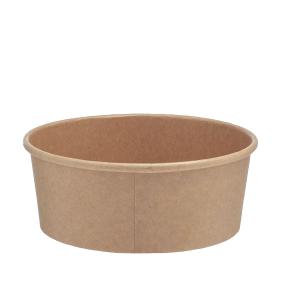 Salad container KRAFT, paper/PE, 1300 ml, D 18.3 cm, H 6.7 cm, 50 pcs