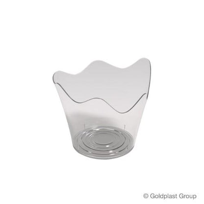 Vienkartiniai furšetiniai indeliai  RAIN, PS, skaidrūs,  90 ml, D 5,5 cm,  H 6,5 cm, 25 vnt.