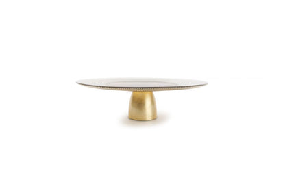 Tray Glint Gold, for cake, on a stand, glass, D 33 cm, H 10 cm, pcs.