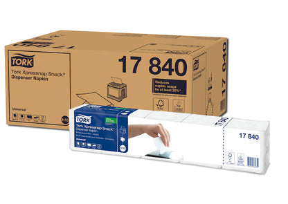 Servetėlės TORK Xpressnap Snack, dozatoriui N10, baltos spalvos, 1125 vnt. 17840