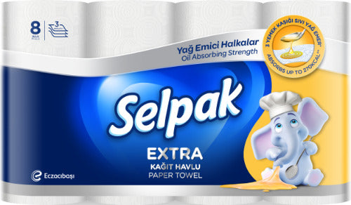 Popieriniai rankšluosčiai SELPAK Extra Calorie ABS, 75 lakštai, 3 sluoksniai, 8 vnt.