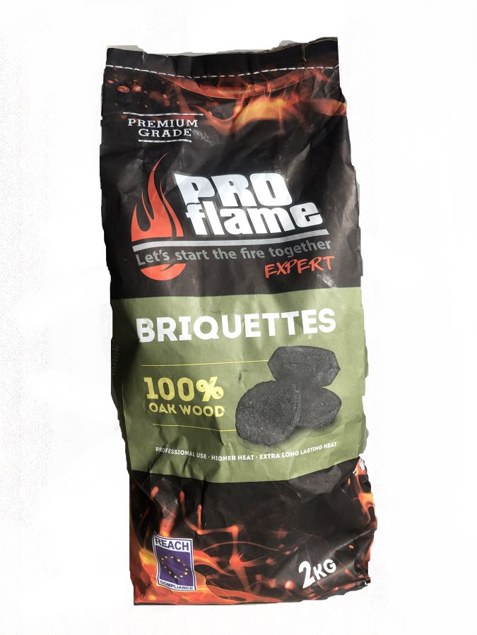 Anglies briketai PROflame Expert, ąžuolas, 2 kg.