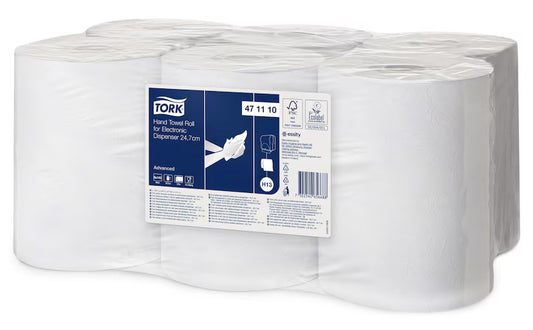 TORK hand towel for electric dispensers, 471110, 24.7 cm x 143 m, 2 ply, white