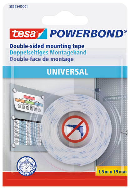 Double-sided adhesive tape for interior work TESA Universal, 1.5x19mm