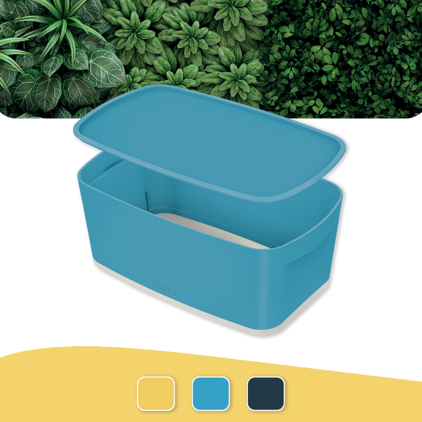 Storage box Cosy L:MyBox with lid, small, blue..