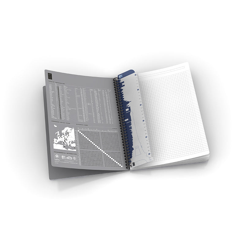 Notebook with spiral binding OXFORD URBAN MIX, A5, 50 sheets, lined
