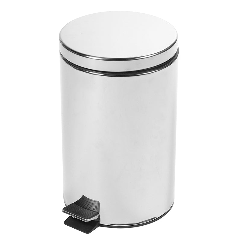 Trash can SAIMA, with pedal, 12 L, silver color.