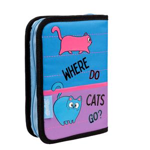 Shaped pencil case with two flaps 1Veresnya HP-04 Pink and Blue
