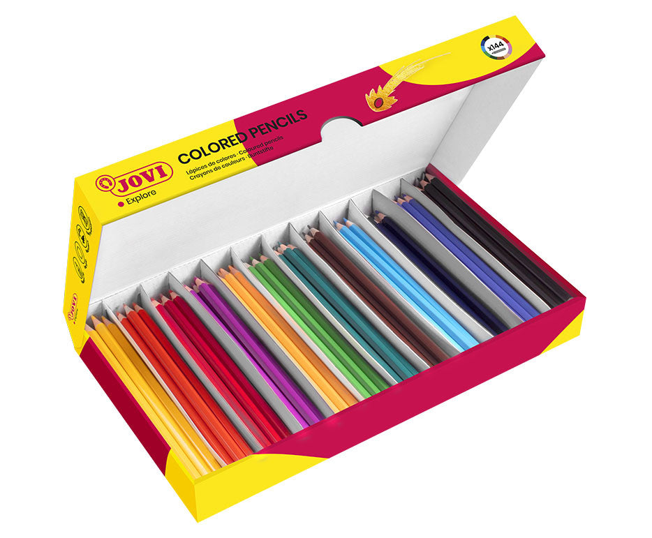 Pieštukai JOVI Schoolpack, 144 vnt., šešiakampiai