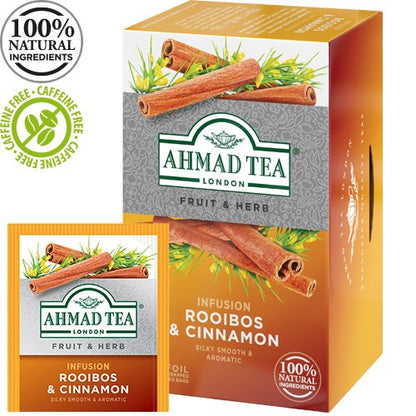 Herbal tea AHMAD ROOIBOS &amp; CINNAMON, 20 sachets of 1.5g