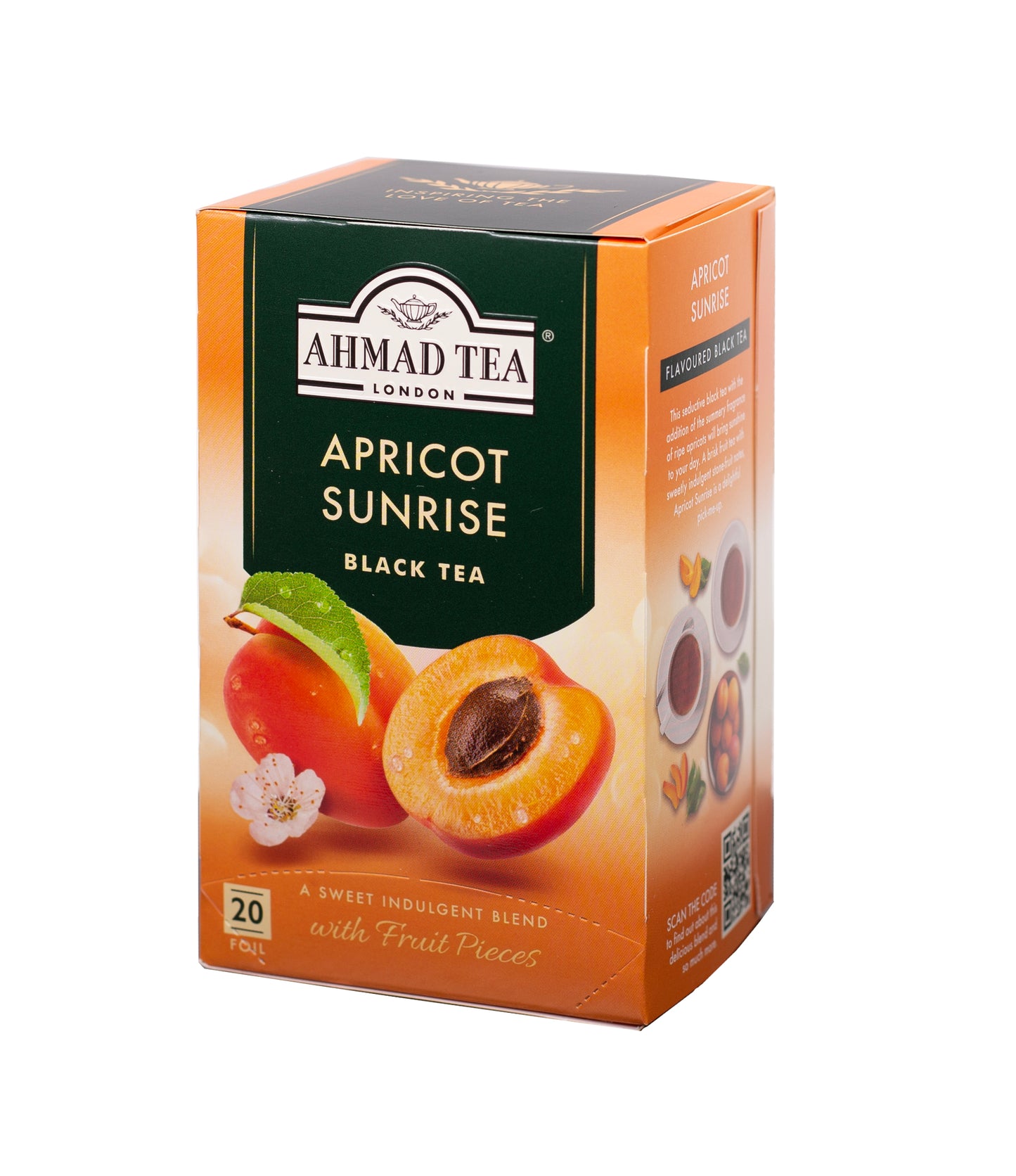 Arbata AHMAD ALU APRICOT, 20 vokelių su siūlu po 2 g