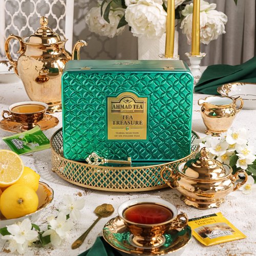 Juodosios ir žaliosios arbatos rinkinys AHMAD CHEST FOUR, 60 pak. x 2 g