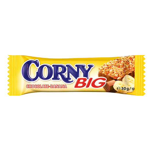 Javainių batonėlis CORNY BIG, bananų ir šokolado, 50 g