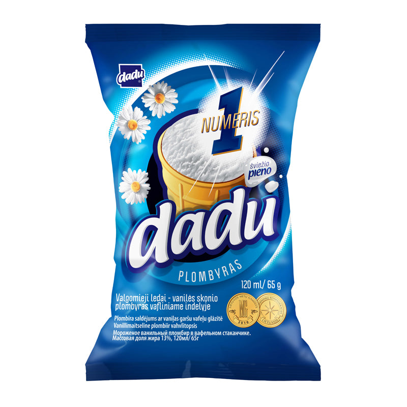 Plombyriniai vanilininiai ledai DADU, 120 ml / 65 g