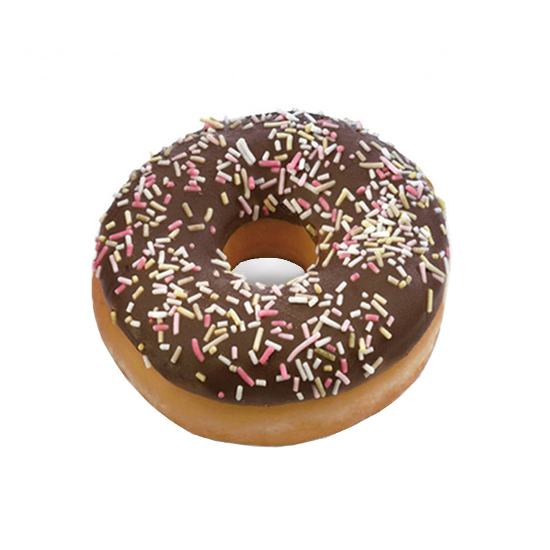 DOTS donut, with chocolate glaze and sprinkles, American, 55 g