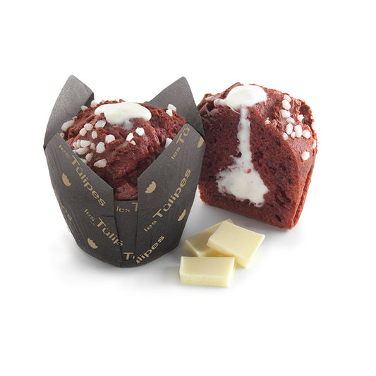 Keksas LES TULIPES, Red Velvet torto ir baltojo šokolado skonio įdaras, amerikietiška, 110 g