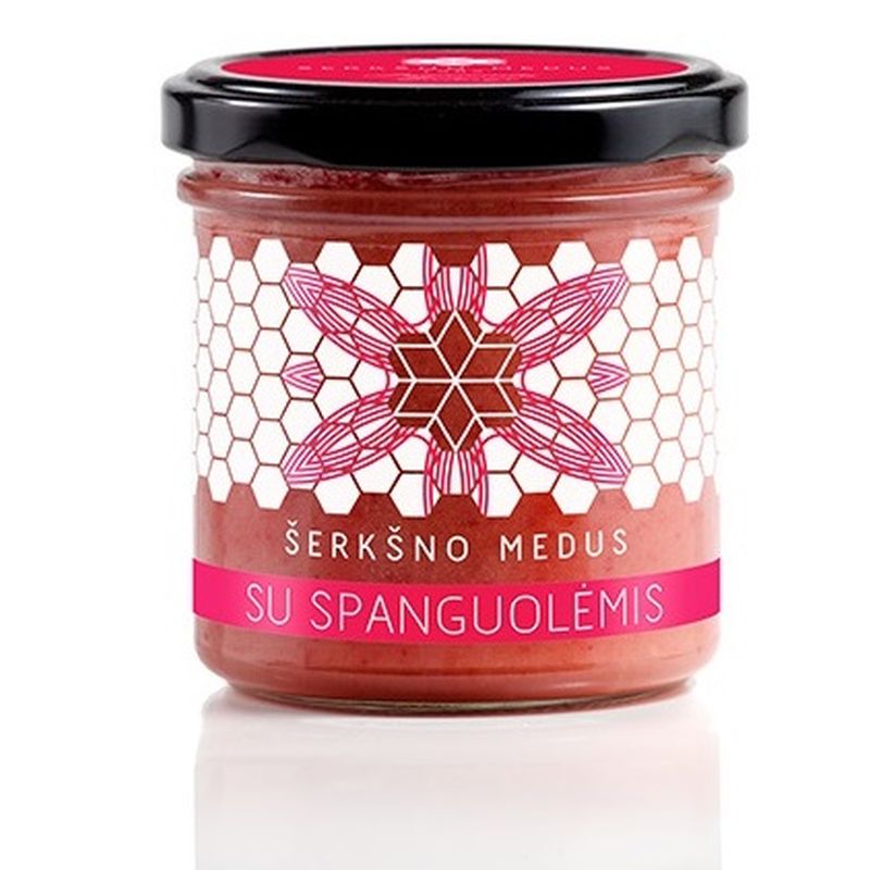 Medus ŠERKŠNO, su spanguolėmis, 200 g