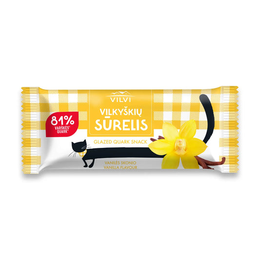Glaistytas varškės sūrelis VILKYŠKIŲ, vanilės skonio, 24%, 40 g