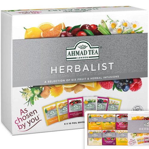 Vaisinės ir žolelių arbatos rinkinys AHMAD HERBALIST, 60 arbatos pakelių folijos vokeliuose