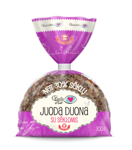 Juoda duona BEATOS VIRTUVĖ, su sėklomis, 300g