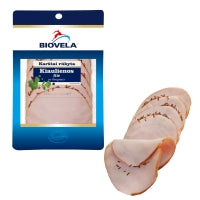 Karštai rūkyta kiaulienos filė su kmynais, griežiinėliais, 90 g