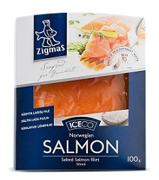 Sūdyta lašišos filė ZIGMAS, pjaustyta, 100 g