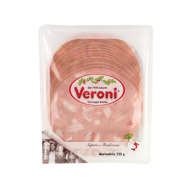 Cooked Italian sausage MORTADELLA Bologna PGI, slices, 250 g