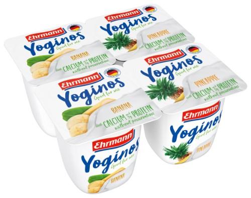Jogurtas YOGINOS su bananais ir ananasais, 4x100 g